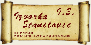 Izvorka Stanilović vizit kartica